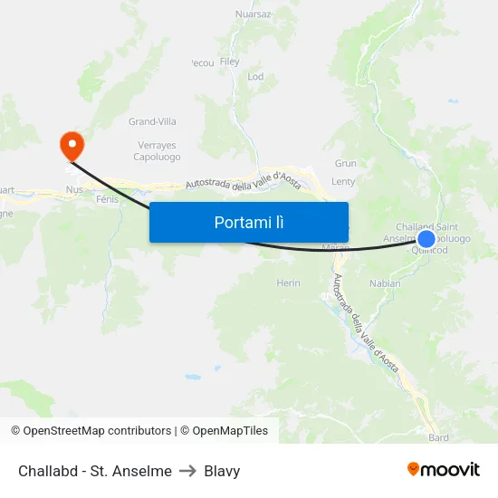 Challabd - St. Anselme to Blavy map