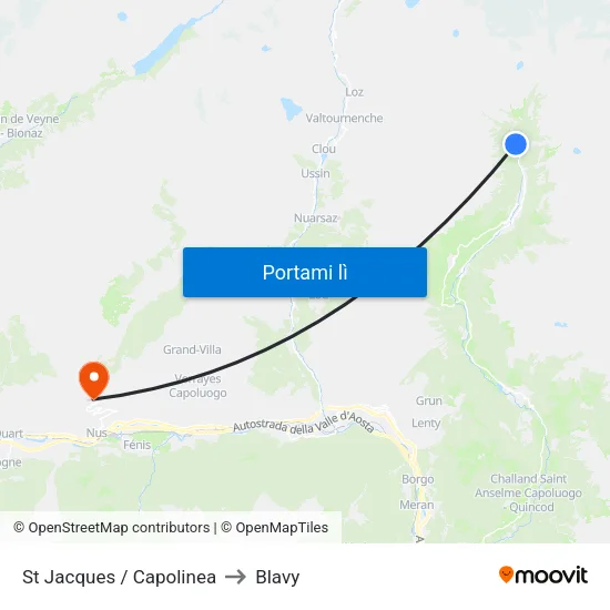 St Jacques to Blavy map