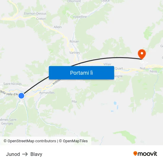 Junod to Blavy map