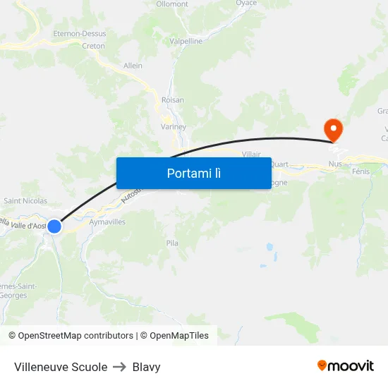 Villeneuve Scuole to Blavy map