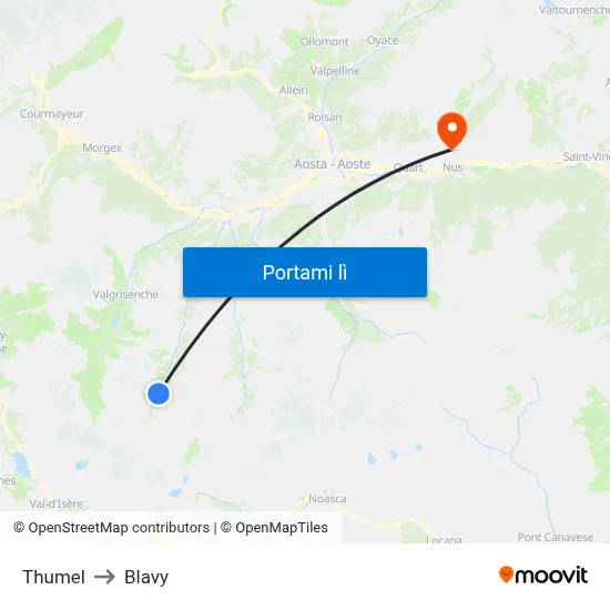 Thumel to Blavy map