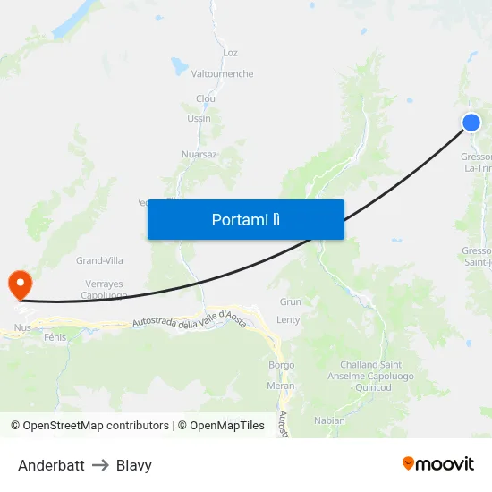 Anderbatt to Blavy map