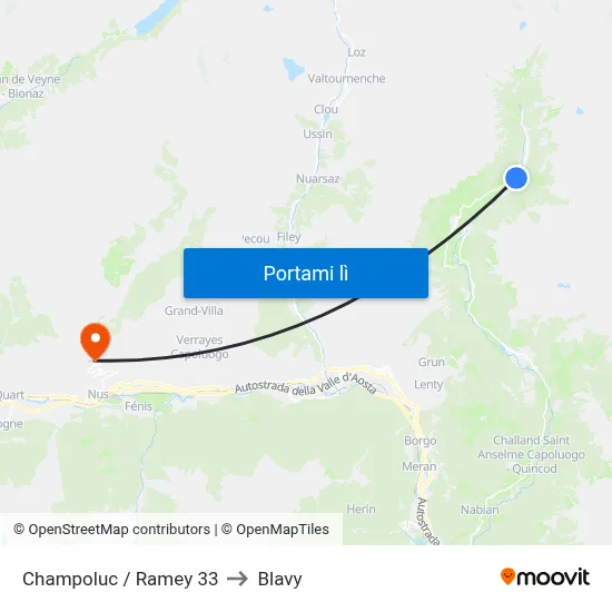 Champoluc / Ramey 33 to Blavy map