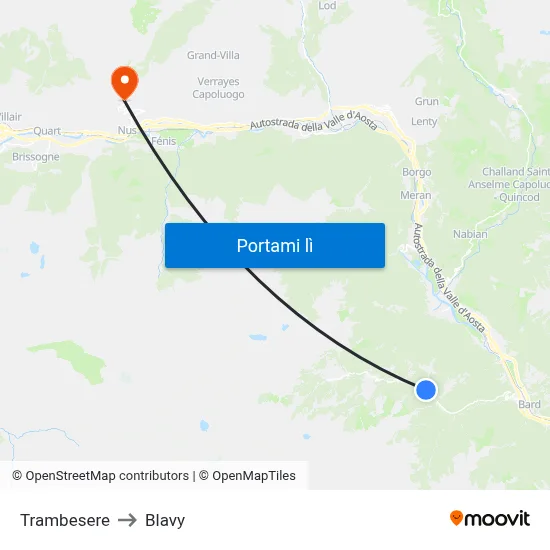 Trambesere to Blavy map