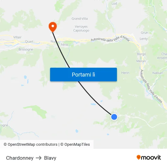 Chardonney to Blavy map