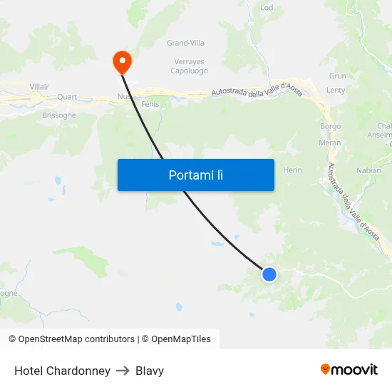 Hotel Chardonney to Blavy map