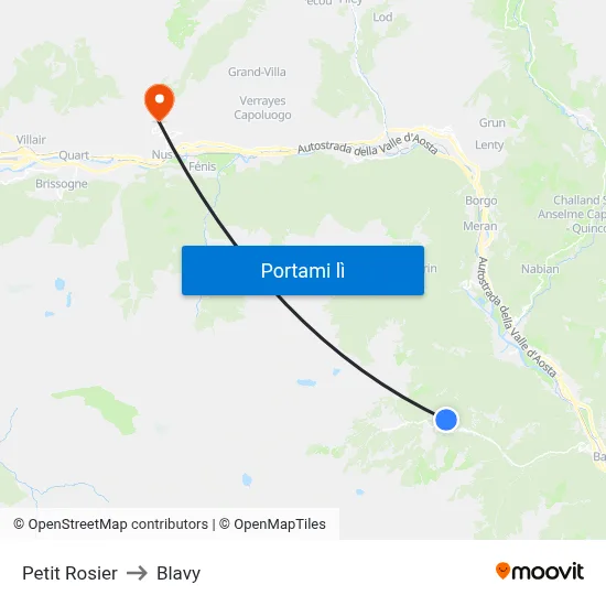 Petit Rosier to Blavy map