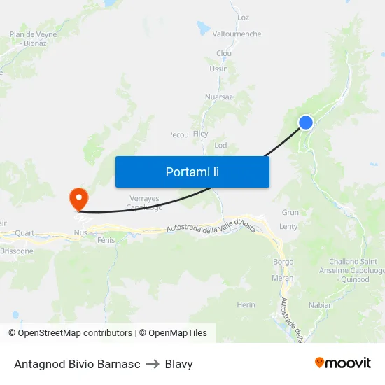 Antagnod Bivio Barnasc to Blavy map