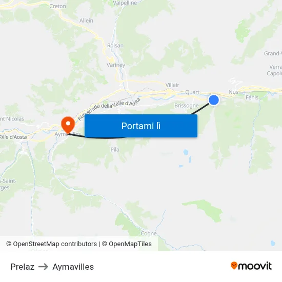 Prelaz to Aymavilles map