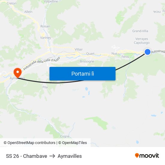 SS 26 - Chambave to Aymavilles map