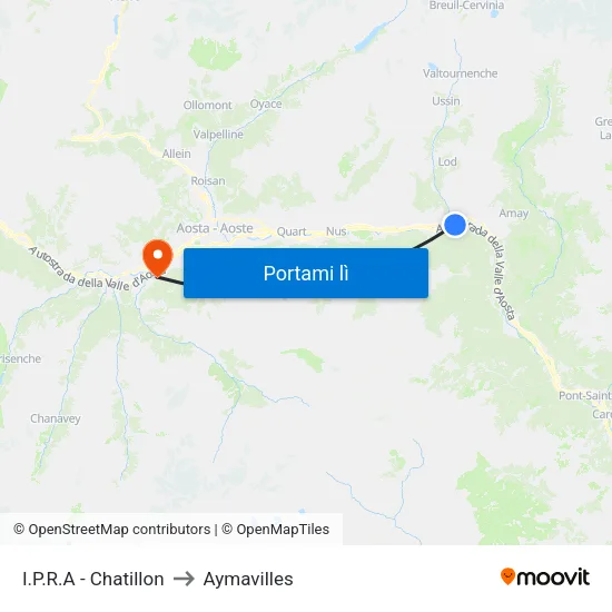I.P.R.A - Chatillon to Aymavilles map