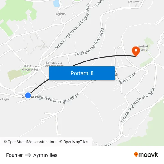 Founier to Aymavilles map