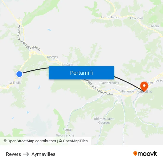 Revers to Aymavilles map
