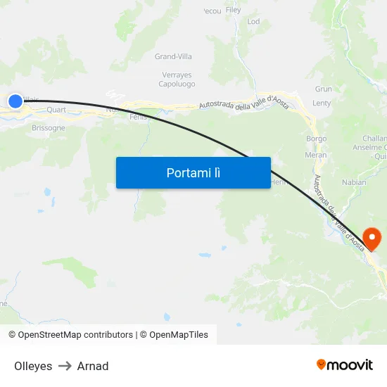 Olleyes to Arnad map