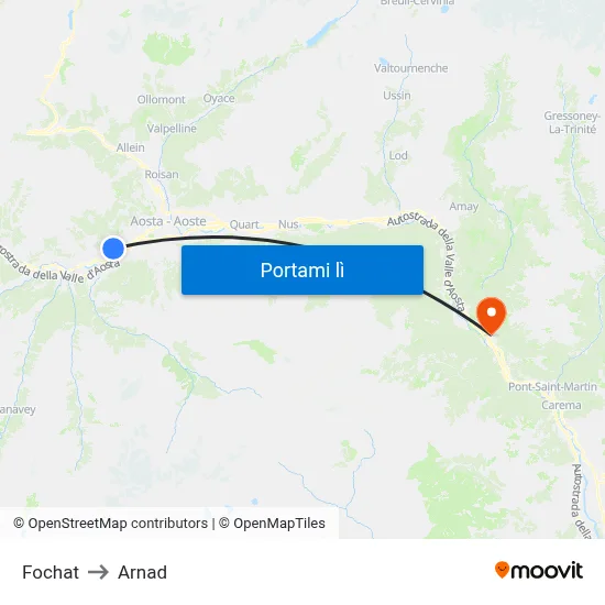 Fochat to Arnad map