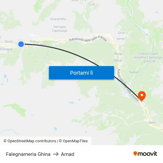 Falegnameria Ghina to Arnad map