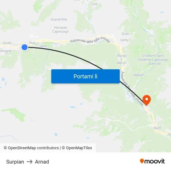 Surpian to Arnad map