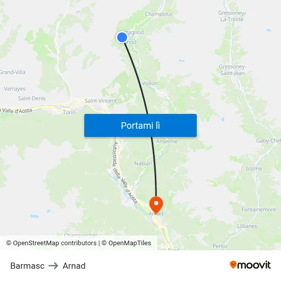 Barmasc to Arnad map