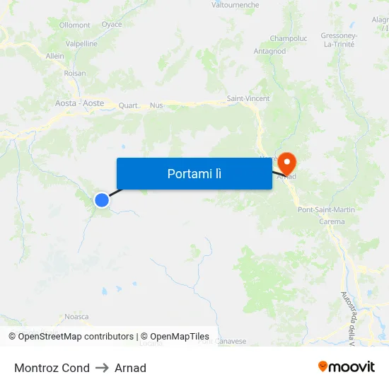 Montroz Cond to Arnad map
