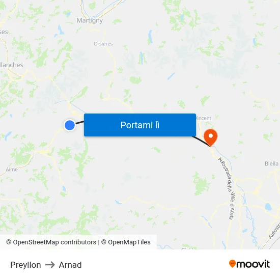Preyllon to Arnad map