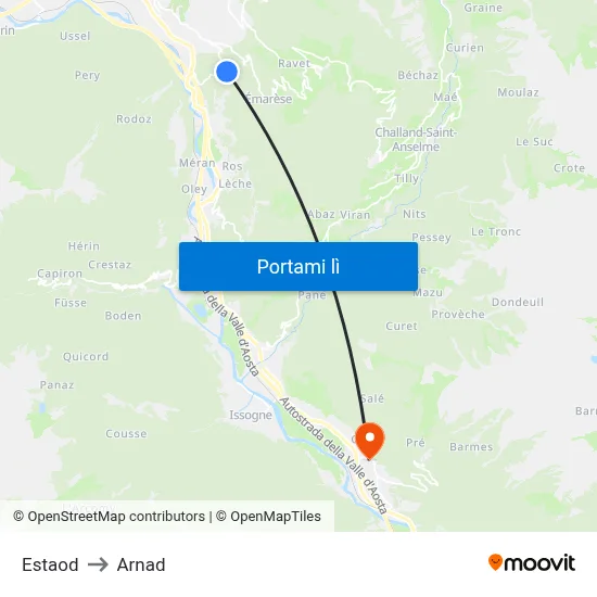 Estaod to Arnad map