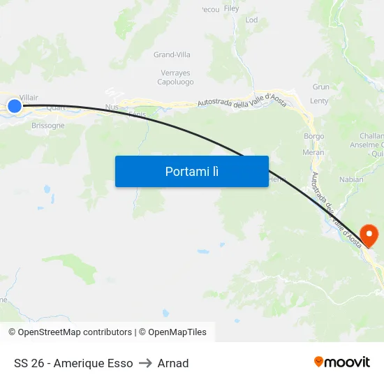 SS 26 - Amerique Esso to Arnad map