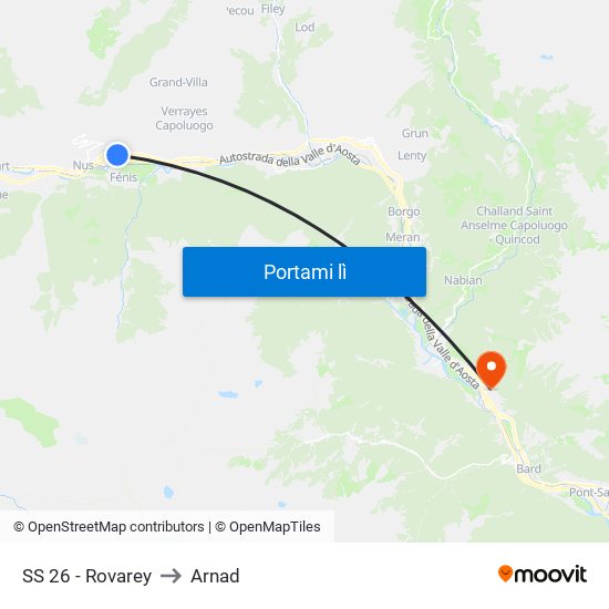 SS 26 - Rovarey to Arnad map
