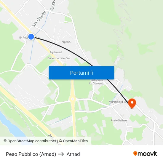 Arnard - Peso Pubblico to Arnad map