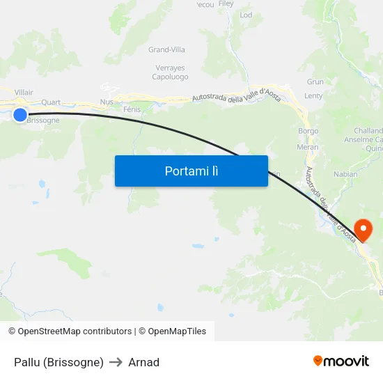 Pallu (Brissogne) to Arnad map