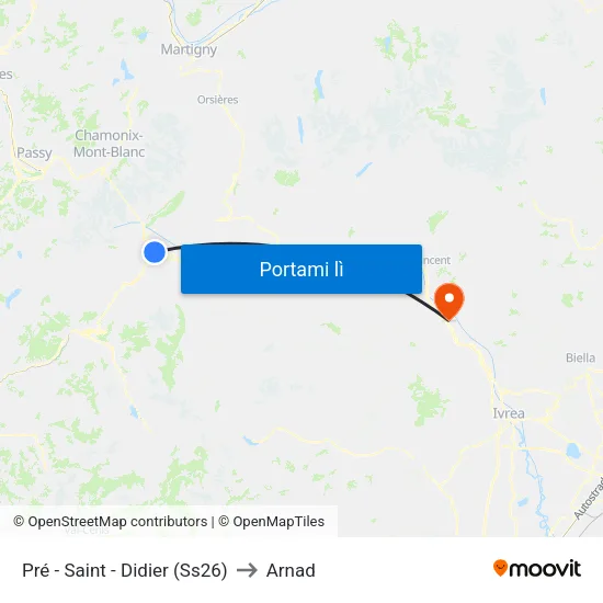 Pré - Saint - Didier (Ss26) to Arnad map
