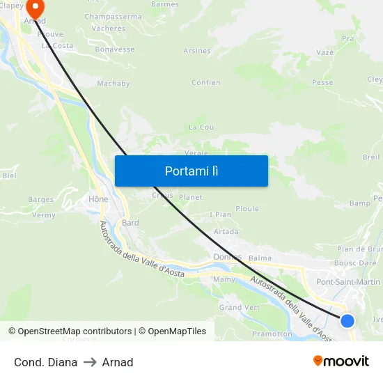 Cond. Diana to Arnad map