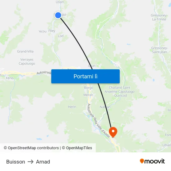 Buisson to Arnad map