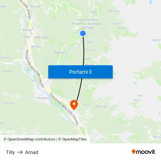 Tilly to Arnad map