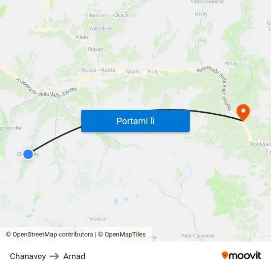 Chanavey to Arnad map