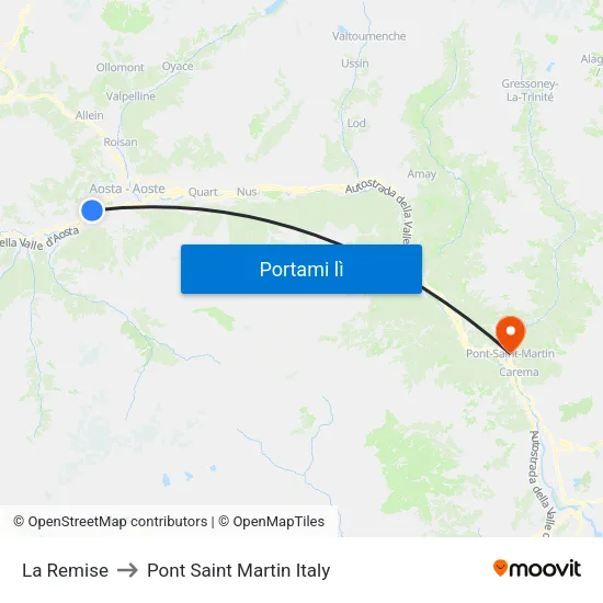 La Remise to Pont Saint Martin Italy map