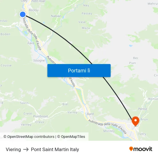 Viering to Pont Saint Martin Italy map