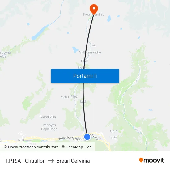 I.P.R.A - Chatillon to Breuil Cervinia map