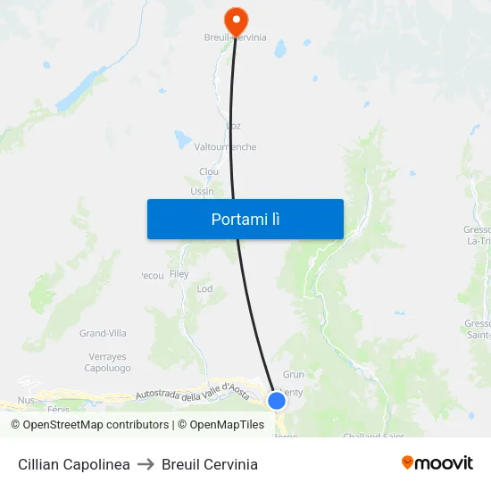 Cillian Capolinea to Breuil Cervinia map