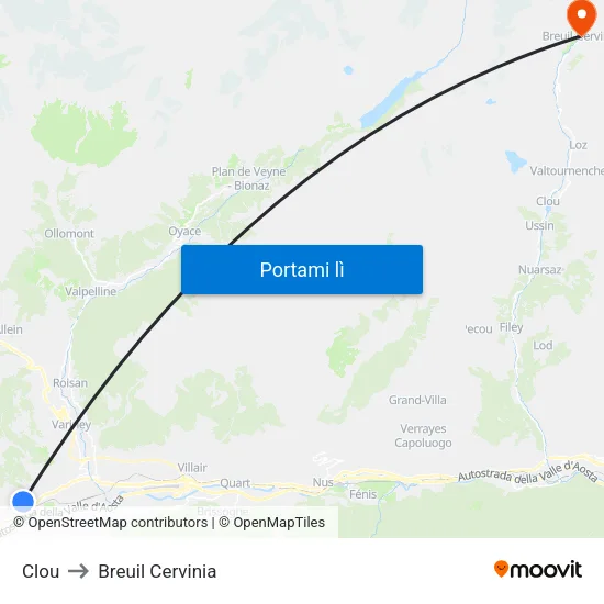 Clou to Breuil Cervinia map