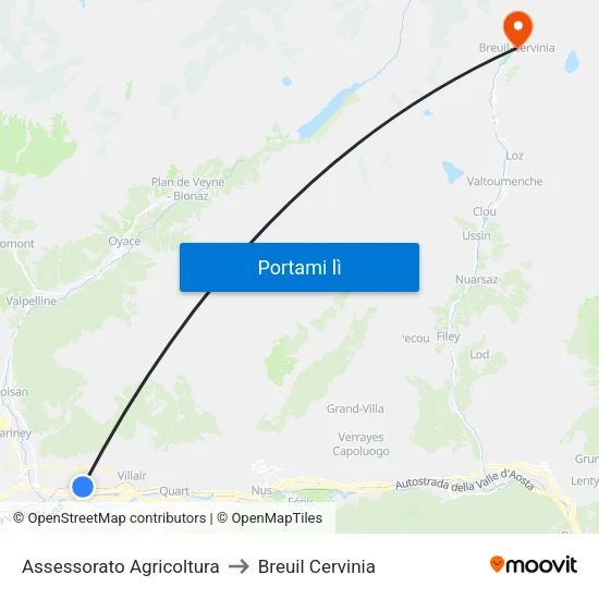 Assessorato Agricoltura to Breuil Cervinia map