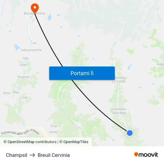 Ondre Tschossil to Breuil Cervinia map