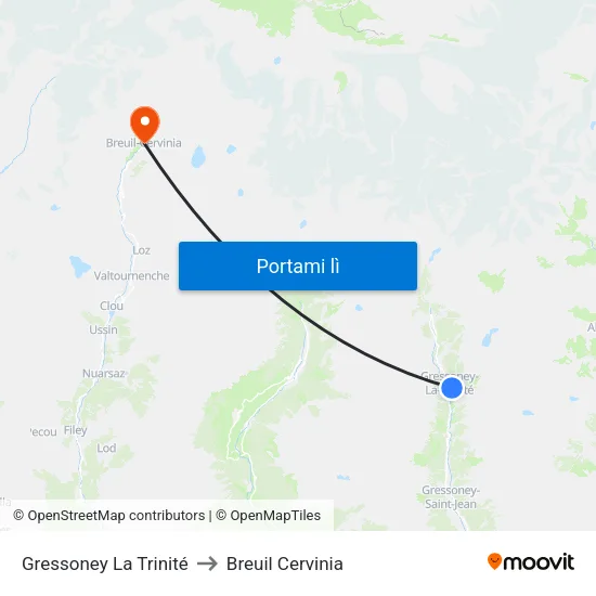 Edelboden to Breuil Cervinia map
