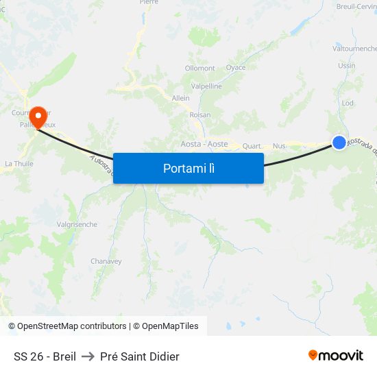 SS 26 - Breil to Pré Saint Didier map