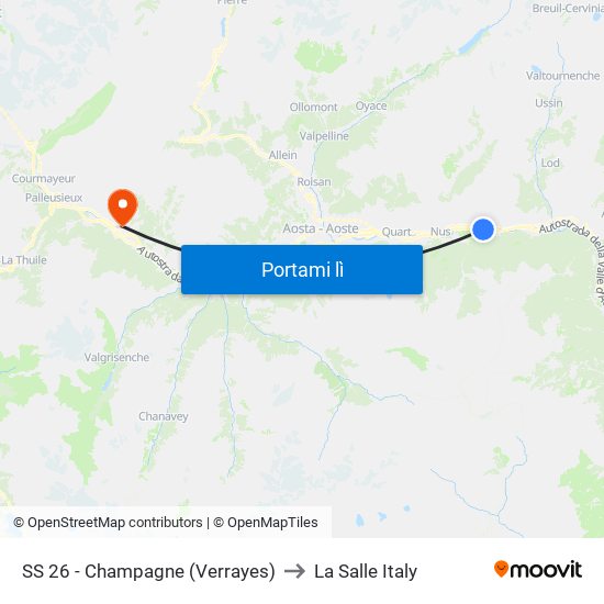 SS 26 - Champagne (Verrayes) to La Salle Italy map
