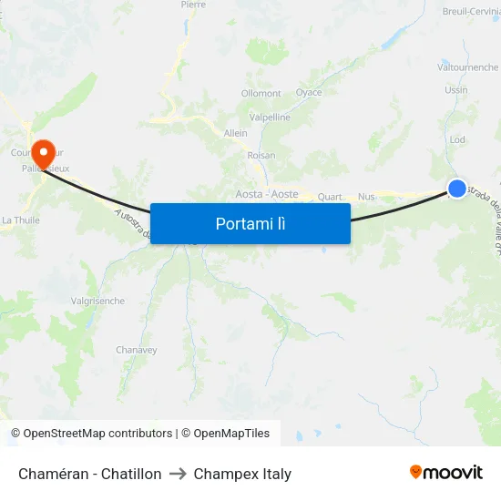 Chaméran - Chatillon to Champex Italy map