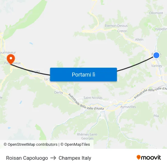 Roisan Capoluogo to Champex Italy map