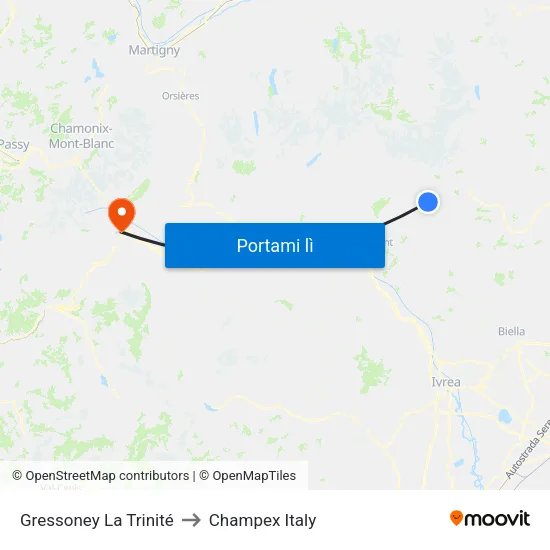 Edelboden to Champex Italy map