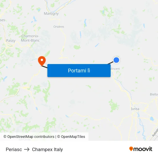 Trochey to Champex Italy map