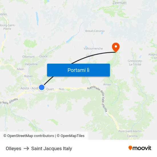 Olleyes to Saint Jacques Italy map