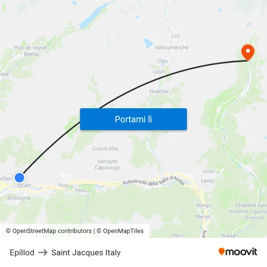 Epillod to Saint Jacques Italy map